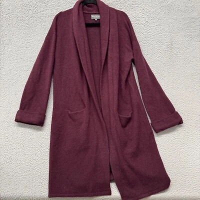 Cárdigan Michael Stars para mujer M mezcla de lana borgoña larga línea salón viaje Foto 1 de 4