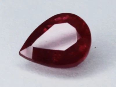 Natural Ruby 1.83ct Loose Faceted Gemstone Pear 8.1x6.4mm Madagascar Superb Red - Image 1 of 4