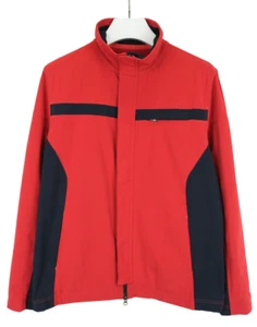BANANA REPUBLIC Jacket Men's LARGE Full Zip Red Unlined Pockets Stretch - Picture 1 of 9