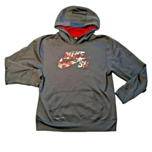 Nike SB Hoodie Sz XL Skateboarder Youth Beach Gray Red Kangaroo Pocket Unisex - Picture 1 of 4