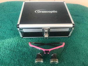 ⭐️⭐️⭐️  Orascoptic dental loupes pink no Rx lens + strap +case ⭐️⭐️⭐ - Picture 1 of 6