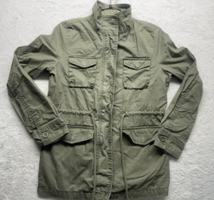 Old Navy Utility Jacket women sz Small Olive Green Cinched Waist Pockets - Picture 1 of 7