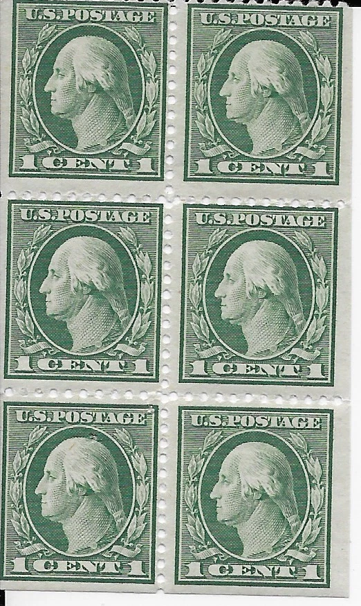 US Scott 498, Series of 1917-19, Booklet Pane of 6, Mint, OG, NH, F/VF - Image 1 of 1