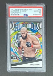 2022 PANINI INSTANT UFC KHAMZAT CHIMAEV SUPERNOVA 1/1232 SP #S3 - PSA 10 POP 2 - Picture 1 of 5