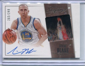 Tarjeta autógrafa automática 2013-14 Signatures Steve Blake Film Cell SP ON #'d 202/249 - Imagen 1 de 2