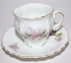 Antique Hermann Ohme Demitasse Cup & Saucer Hand Painted c1920 Germany FreeSH - Picture 1 of 5