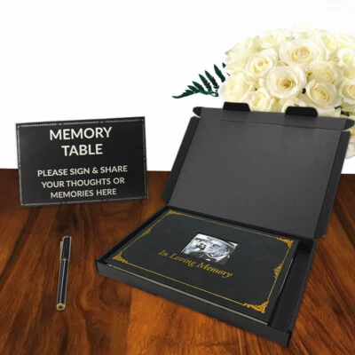 In Loving Memory Funeral Guest Book Memorial Life Memory Table Cards Pen Kits AU - image 1 of 4