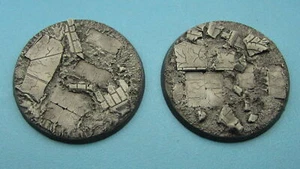 2 X Unpainted 60mm resin bases Ruined City Forgeworld Dreadnought Indomitus 40k