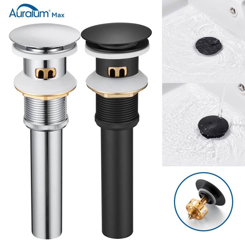 AURALUM MAX POP-UP Waschtisch Ablaufventil Ablaufgarnitur mit Überlauf Waschbecken Abfluss