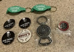 Varios. Lote de llaveros y prendedores de cervecería y destilería de Nueva York NUEVO - Imagen 1 de 1