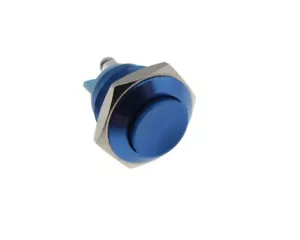 Montaje de panel de interruptor pulsador de metal M16 RB - tipo momentáneo - azul cromado - Imagen 1 de 1