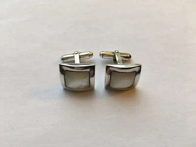 VINTAGE SILVER&MOTHER OF PEARL CUFFLINKS - Image 1 of 4
