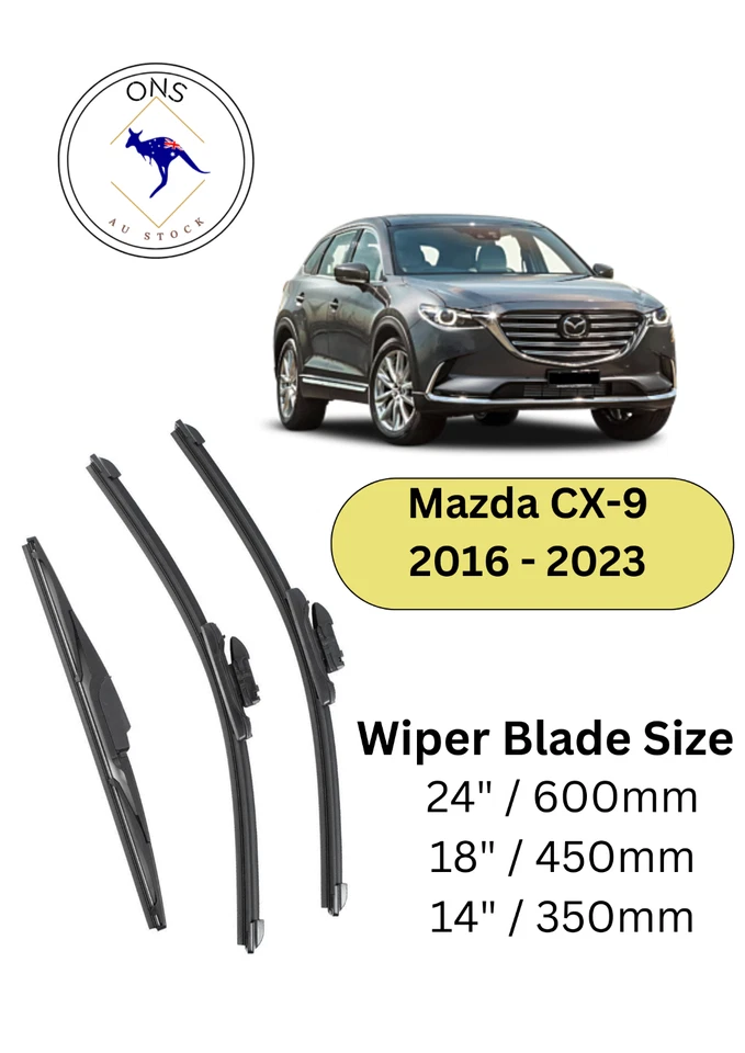 WIPER BLADES FOR MAZDA CX-9 2016-2023 - image 1 of 4