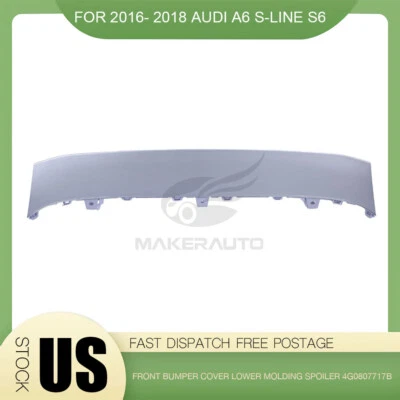Front Bumper Cover Lower Spoiler Molding Silver For 2016-2018 Audi A6 S-line S6 - Imagem 1 de 4