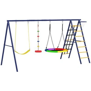 DecHome Gioco per Bambini 3-8 Anni con 3 Altalene e Canestro 3.5x1.8x2 m - Foto 1 di 9