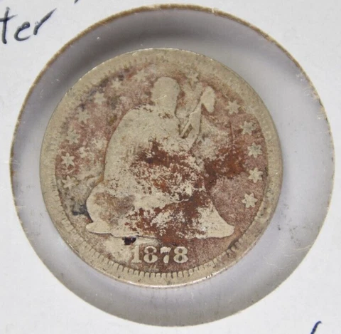 1878 Seated Liberty Quarter, AG/G Cover