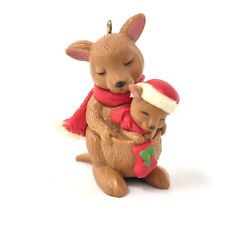 Vintage Avon Kangaroo & Joey Hoppy Holiday Christmas Ornament Mother & Baby