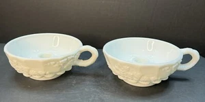 Vintage Westmoreland Milk Glass Paneled Grape Candlestick/Chambersticks - Picture 1 of 8
