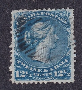 Canada 1868-76, Scott No. 28, VF, 12 1/2 cent Blue Large Queen, used - Picture 1 of 1