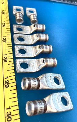 Lot of 8) Panduit LCAS2-56-Q - Short Barrel One Hole Compression Lug #2 CU - Image 1 of 4