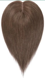 12" Hair Topper für Frauen 100% Echthaar, 10x12 Upgrade Base Dunkelbraun - Bild 1 von 6
