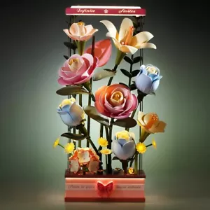 ROKR Plastic Flower Assembly 3D Puzzle Blooming Bouquet Box DIY Home Decor Gifts - Picture 1 of 7