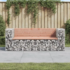 TANZEM Gartenbank aus Gabionen 184x71x65,5 Massivholz Douglasie, E9G6 - Bild 1 von 7