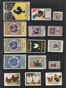 Chicken poultry cockerel Cinderella Poster stamps WW2 Political ads etc etc #872 - Picture 1 of 1