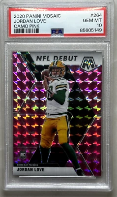 2020 Mosaic,  JORDAN LOVE  (RC)  "Pink Prizm NFL Debut" - GREEN BAY PACKERS - Image 1 of 4