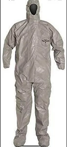 DuPont Tychem F TF169T Hazmat tuta respiratore adatto cappuccio stivali attaccati XL - Foto 1 di 5