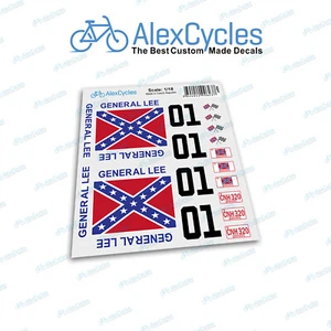 The Dukes of Hazzard GENERAL LEE 1:18 Scale Decals Stickers Kit RC Tamiya HPI - Picture 1 of 2