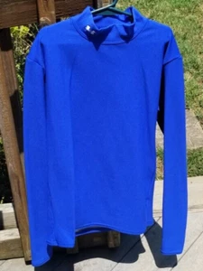 BOYS MED~COMPRESSION LAYER MOCK TURTLENECK SHIRT~UA UNDER ARMOUR~BLUE L/S - Picture 1 of 7