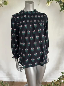 Joules Damen Kirstie Top Bluse Gr. 12 14 16 18 & 20 marineblau Blumenmuster gerafft NEU - Bild 1 von 13