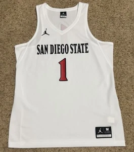 Nike Air Jordan San Diego State Aztecs Basketball Jersey Men’s Medium White - Picture 1 of 7
