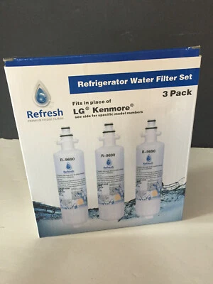 Refresh Refrigerator Water Filter Set LG Kenmore R-9690  LT700P 9690- 3 Pack - Image 1 of 4