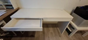 MICKE Schreibtisch Weiß 142 x 50 cm - Bild 1 von 2