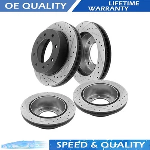 Front Rear Drilled Brake Rotors for Chevy Silverado Suburban Sierra Savana - Picture 1 of 8