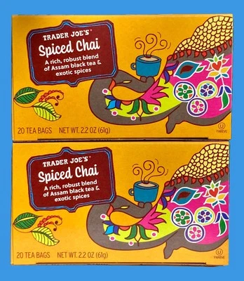 Trader Joe's SPICED CHAI TEA Black Tea Blend- Choose 1, 2, 3 or 4 Boxes! - Image 1 of 4