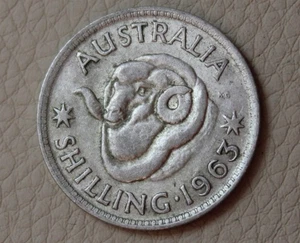 * 1963 SILVER SHILLING MERINO RAM  PREDECIMAL COIN CIRCULATED #LOR88 - Picture 1 of 8