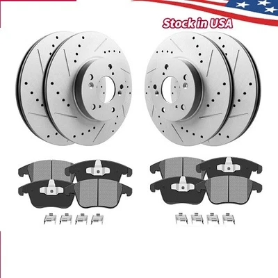 330mm Front Rear Rotors Brake Pads For 2011 - 2018 Dodge Durango Grand Cherokee Foto 1 de 4