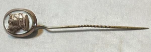 Pit Bull or Boxer Dog Mother of Pearl Antique Stickpin C1890 - Picture 1 of 4