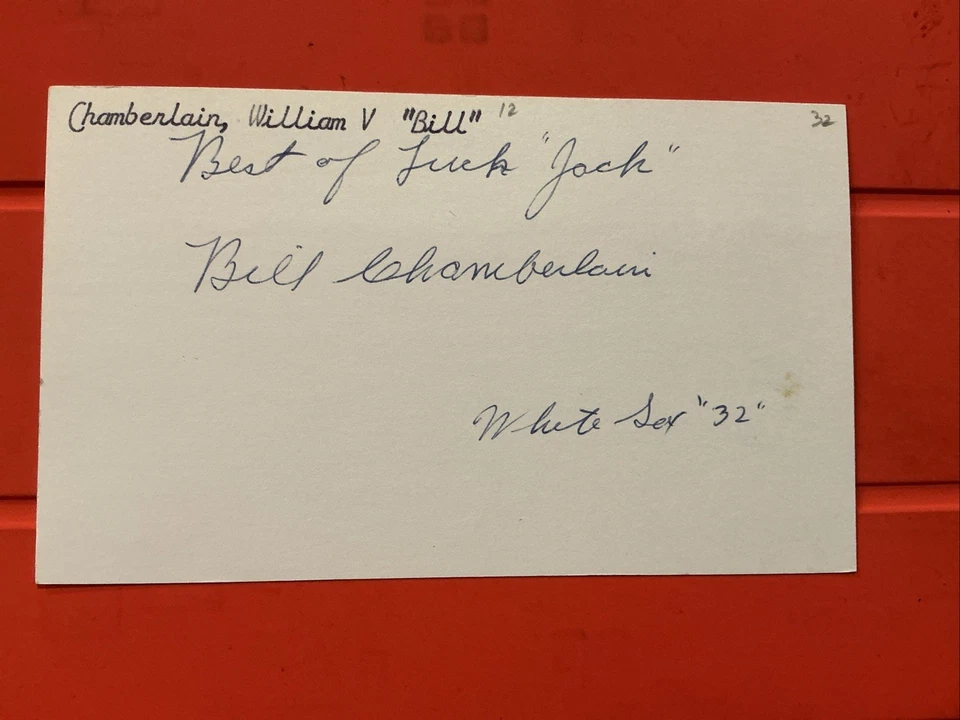 Bill Chamberlain 🔥🔥MLB Debut: 1932 Chicago White Sox🔥🔥Autógrafo🔥🔥🔥 Foto 1 de 1