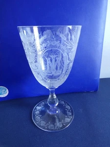 VERRE DE MARIAGE ANCIEN A PIED GRAVE M L DECOR FLEURS EN CRISTAL - Foto 1 di 12