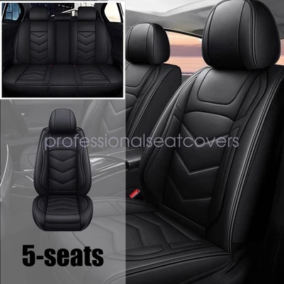 For Lincoln Car 5-Seat Covers Full Set Faux Leather Waterproof Cushion Protector - Image 1 of 4
