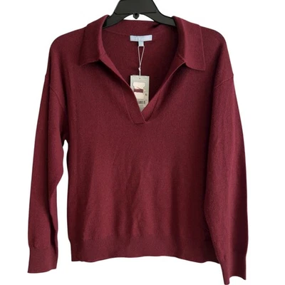 Suéter de cachemir Antonio Melani XL Maddie Henley para mujer Zinfandel rojo borgoña Foto 1 de 4