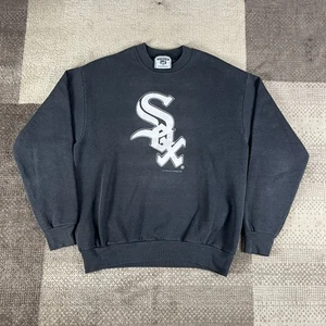 Sweat-shirt vintage Chicago White Sox homme M noir délavé boxy année 2000 sport MLB - Photo 1/6