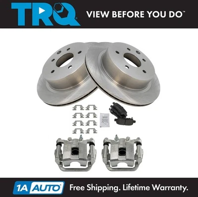 Комплект задних тормозных колодок и ротора TRQ для Nissan Rogue 2014-2015 Rogue Select 2008-2013 годов выпуска - Изображение 1 из 4