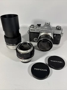 Topcon IC-1 Auto SLR 35mm Spiegelreflexkamera analog Body Gehäuse + 3 Objektive - Bild 1 von 17