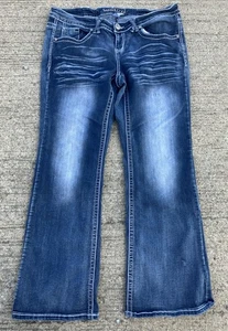 Maurices Jeans Womens Size 16 Bootcut Heavy Stitch Bling Cotton Blend Rodeo Vibe - Picture 1 of 14