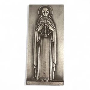 Grande Médaille Bronze Sainte Thérèse de Lisieux Signée VEZIEN Religion Medal - Picture 1 of 4
